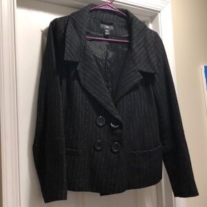 H&M Striped Double Button Jacket